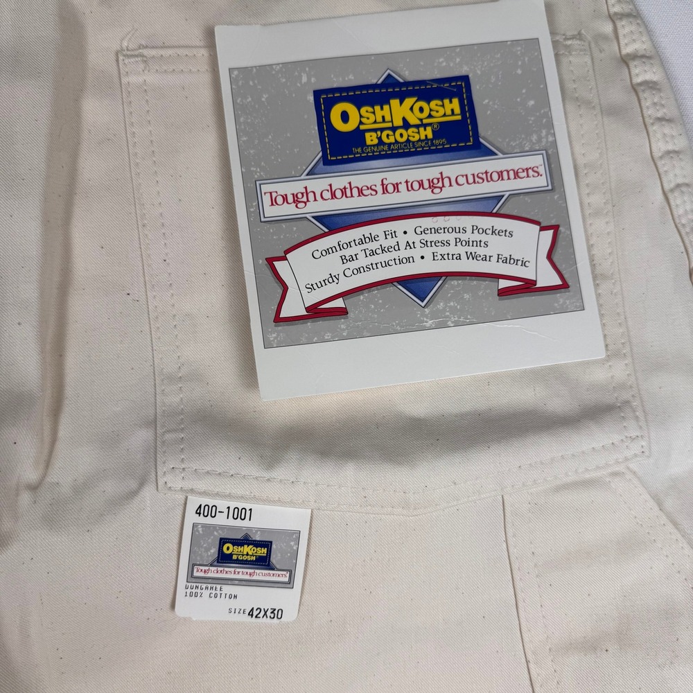 NWT Vintage Deadstock OshKosh B'Gosh Dungaree Men 42x30 USA Made Carpenter Pants